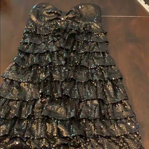 Black sequin dress.